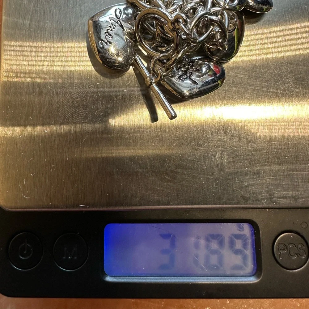 Puffy Heart Love Amore Charm Bracelet